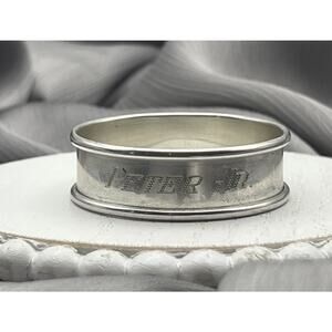 Vintage Webster Sterling Silver Napkin Ring "peter JR” name engraving